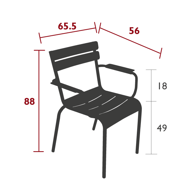 Chaise avec accoudoirs LUXEMBOURG Bridge