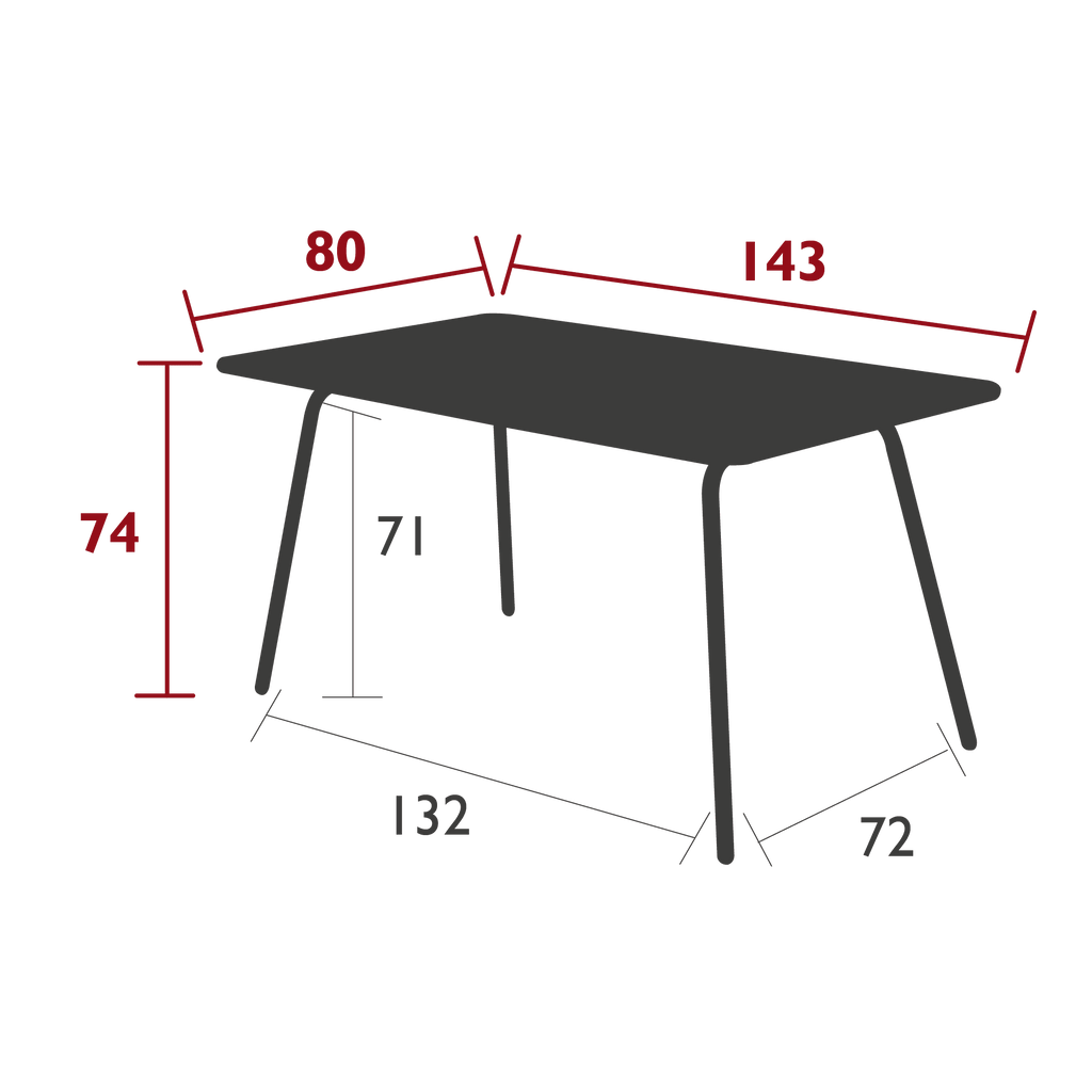 Table de jardin LUXEMBOURG - 143x80