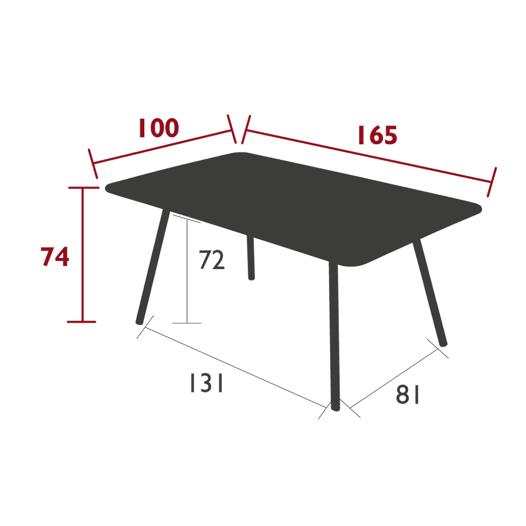 Table de jardin LUXEMBOURG - 165x100