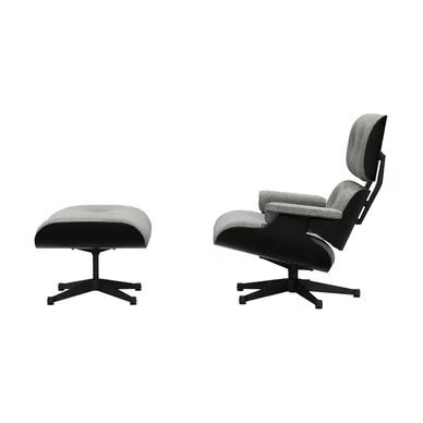 VITRA - Set fauteuil & repose-pieds Lounge Chair & Ottoman tissu / Eames (1956)