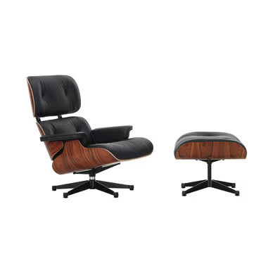 VITRA - Set fauteuil & repose-pieds Lounge Chair & Ottoman tissu / Eames (1956)