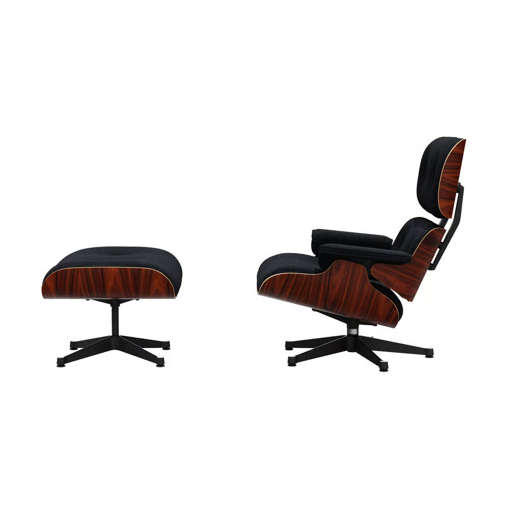 VITRA - Set fauteuil & repose-pieds Lounge Chair & Ottoman tissu / Eames (1956)